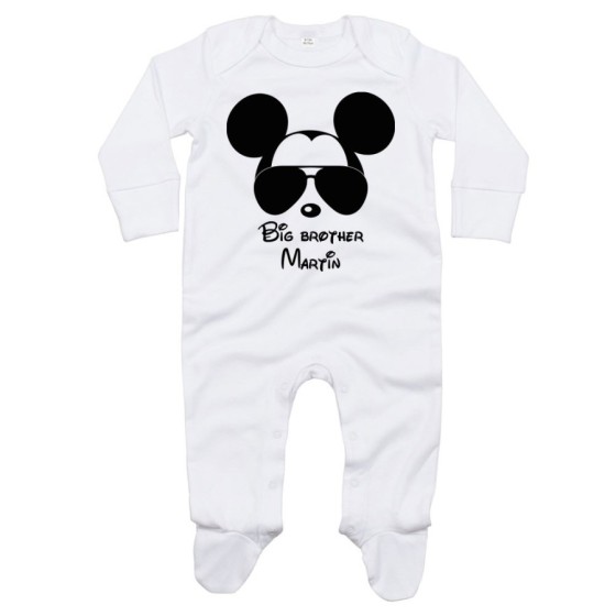 Tutina neonato personalizzata con nome big brother mickey Per la famiglia