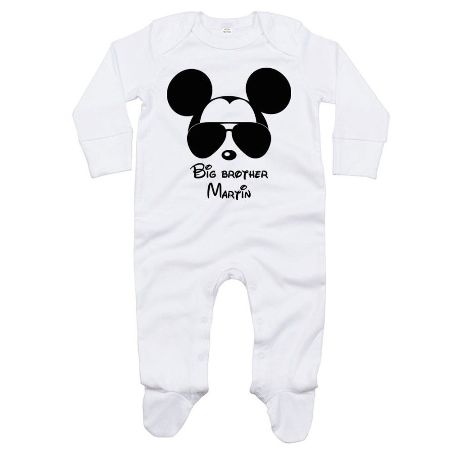 Tutina neonato personalizzata con nome big brother mickey Per la famiglia