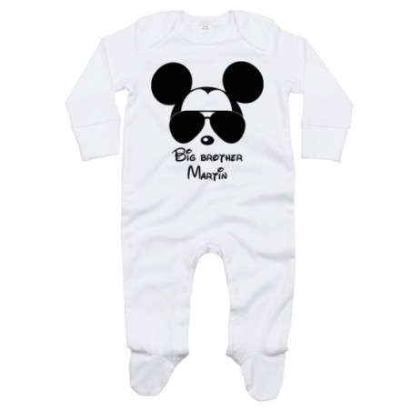 Tutina neonato personalizzata con nome big brother mickey Per la famiglia