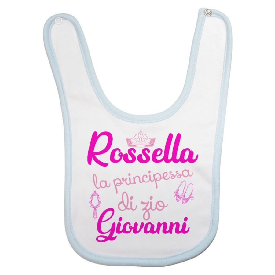 Bavaglino neonata personalizzato  nome sono la principessa di zia di zio Per gli zii