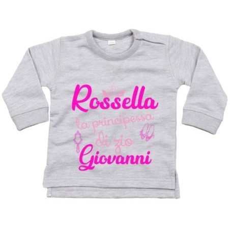 Felpa neonata personalizzata  nome sono la principessa di...