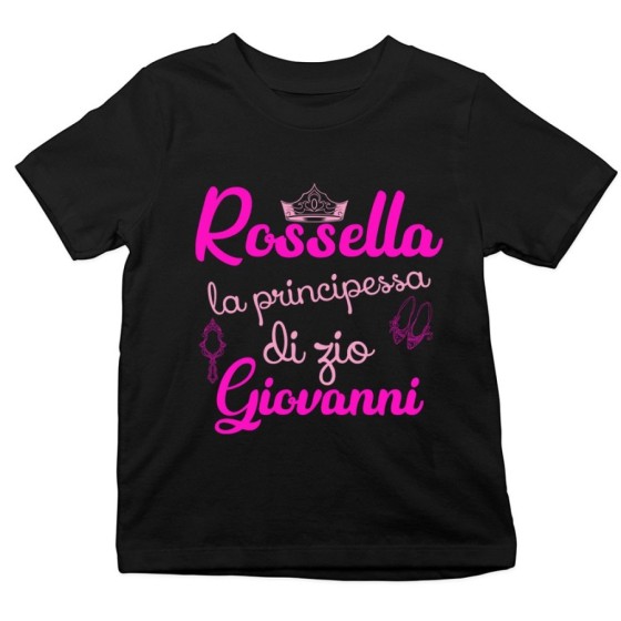 T-shirt bambina personalizzata  nome sono la principessa di zia di zio Per gli zii