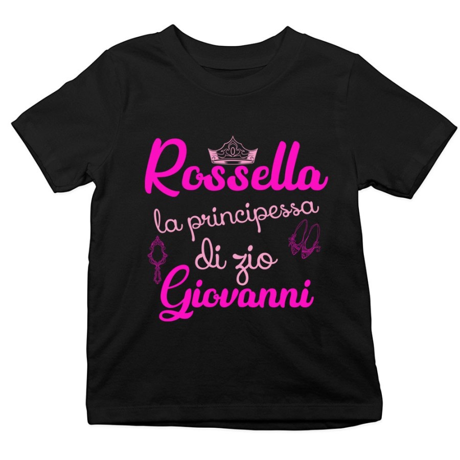 T-shirt bambina personalizzata  nome sono la principessa di zia di zio Per gli zii