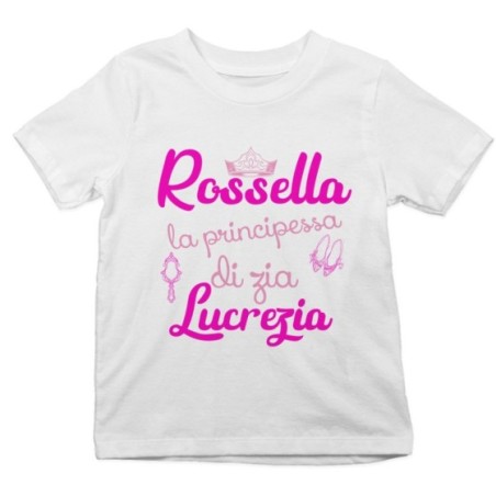 T-shirt bambina personalizzata  nome sono la principessa di zia di zio Per gli zii