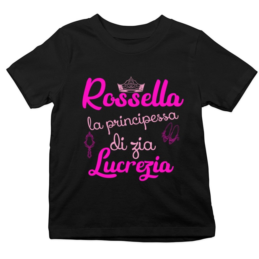 T-shirt bambina personalizzata  nome sono la principessa di zia di zio Per gli zii