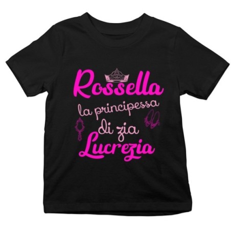 T-shirt bambina personalizzata  nome sono la principessa di zia di zio Per gli zii