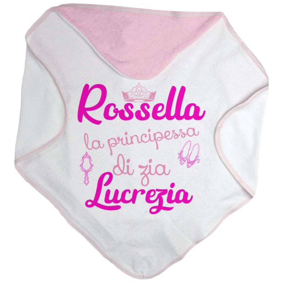 Accappatoio neonata personalizzato  nome sono la principessa di zia di zio Per gli zii