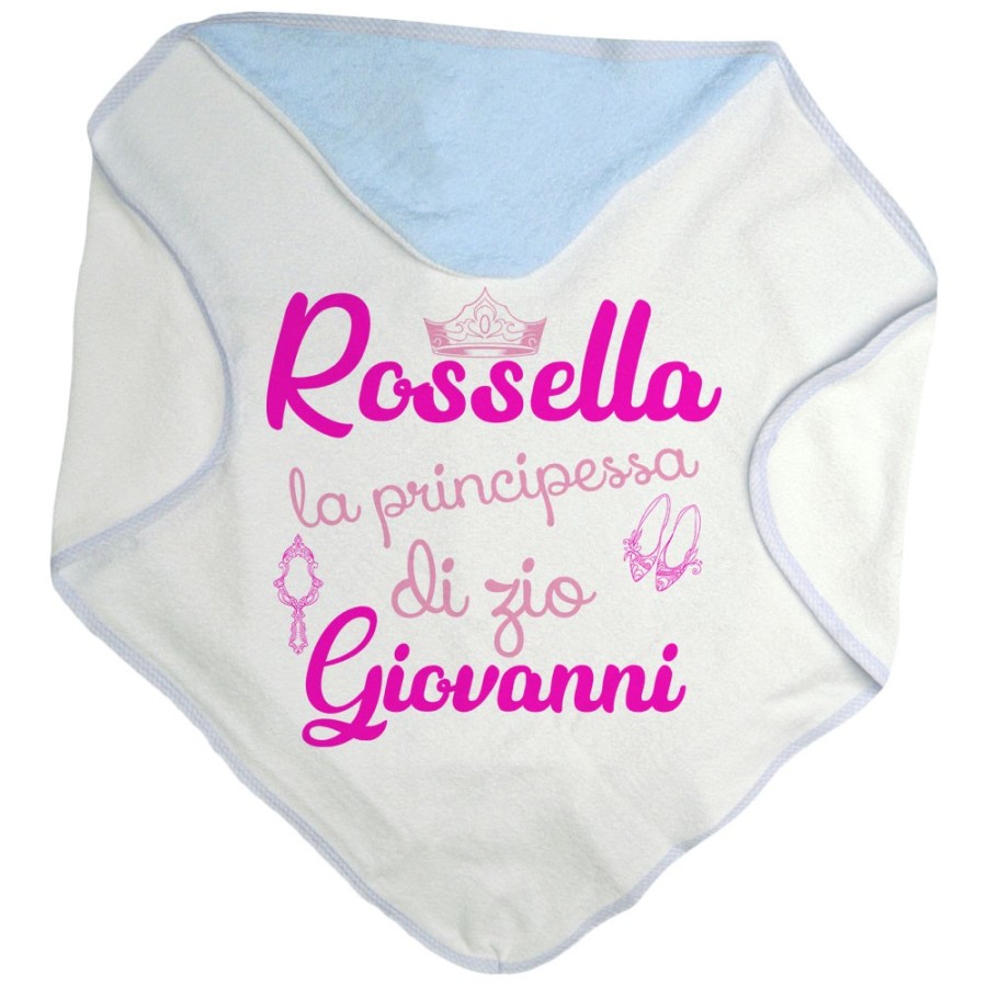 Accappatoio neonata personalizzato  nome sono la principessa di zia di zio Per gli zii