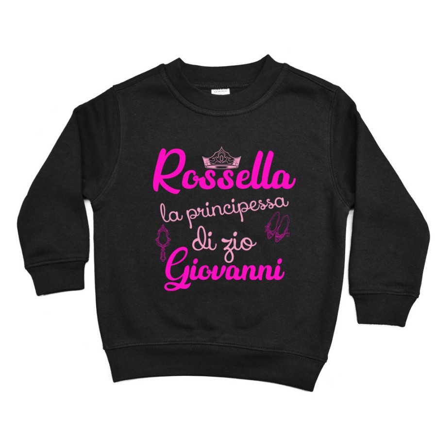 Felpa bambina personalizzata  nome sono la principessa di zia di zio Per gli zii