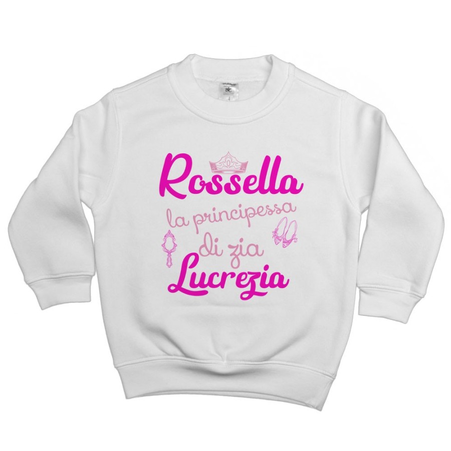 Felpa bambina personalizzata  nome sono la principessa di zia di zio Per gli zii