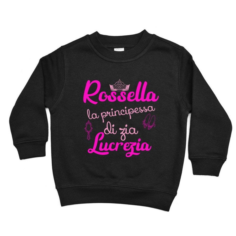 Felpa bambina personalizzata  nome sono la principessa di zia di zio Per gli zii