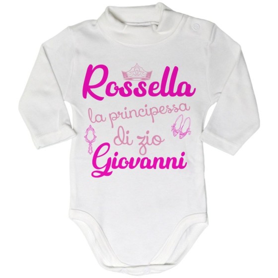 Body lupetto neonata personalizzato  nome sono la principessa di zia di zio Per gli zii