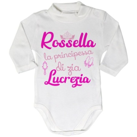Body lupetto neonata personalizzato  nome sono la principessa di zia di zio Per gli zii