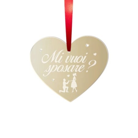 Addobbo natalizio in plexiglass specchiato personalizzabile con nome mi vuoi sposare Sposi