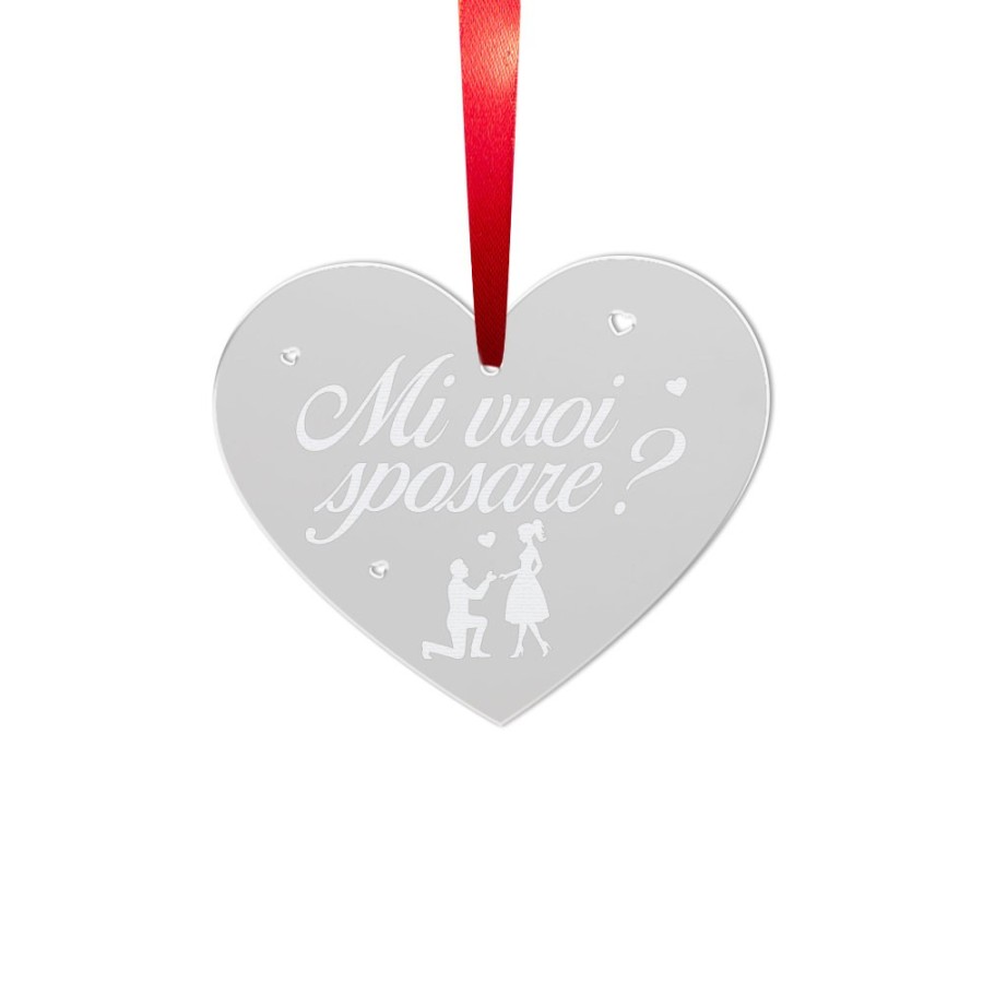 Addobbo natalizio in plexiglass specchiato personalizzabile con nome mi vuoi sposare Sposi