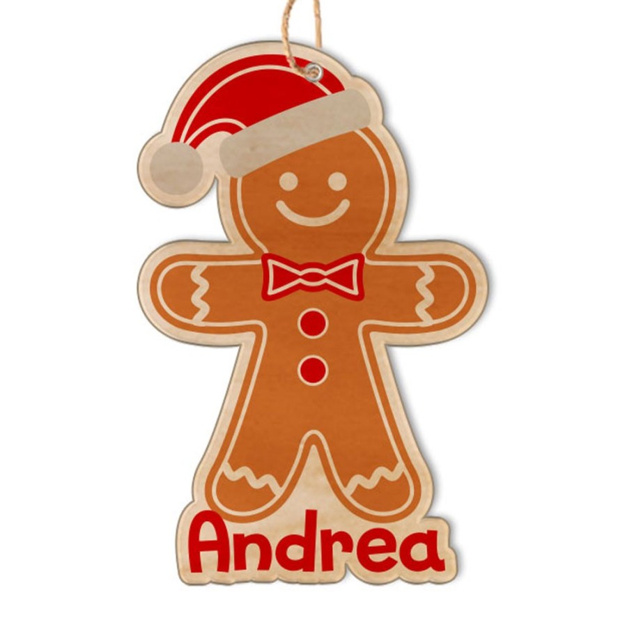 Addobbo natalizio personalizzato con nome omino di pan di zenzero bambino Natale