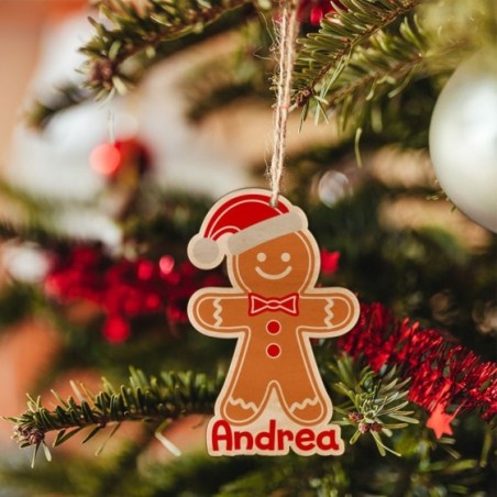 Addobbo natalizio personalizzato con nome omino di pan di zenzero bambino Natale