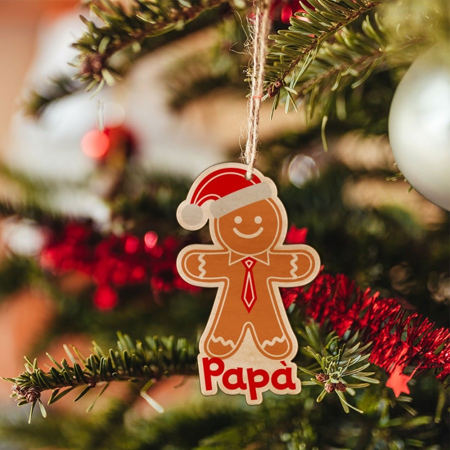 Addobbo natalizio personalizzato con nome omino di pan di zenzero uomo Natale