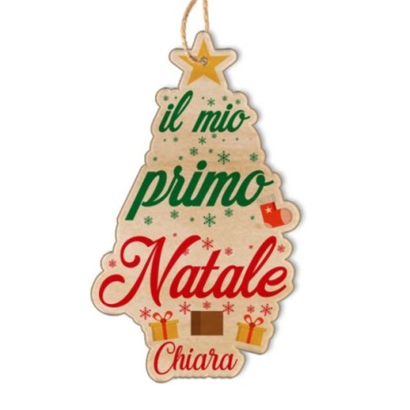 Addobbo natalizio personalizzato con nome il mio primo...