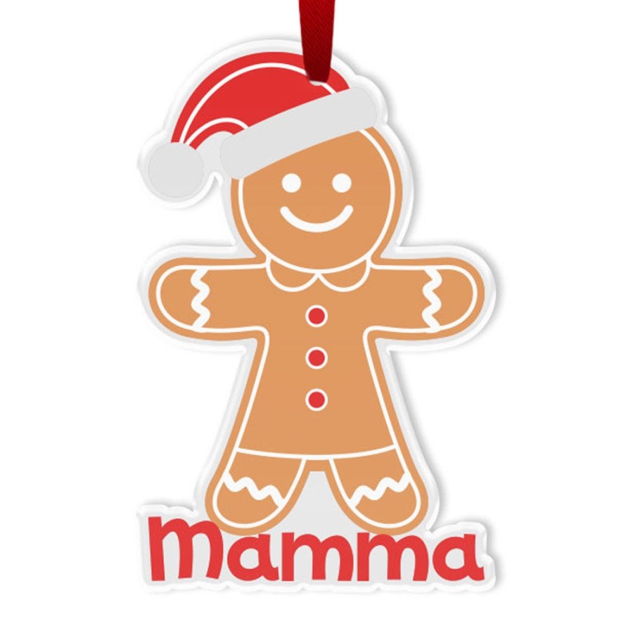 Addobbo natalizio personalizzato con nome omino di pan di zenzero donna Natale