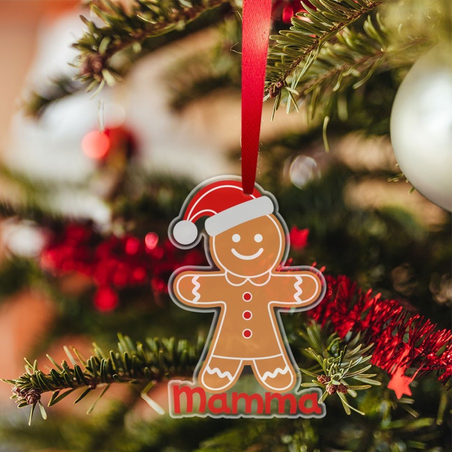 Addobbo natalizio personalizzato con nome omino di pan di zenzero donna Natale