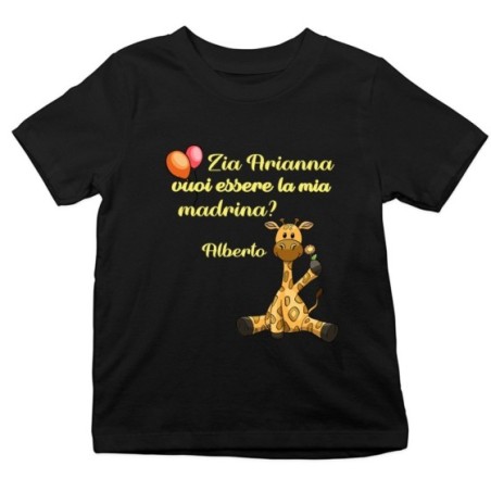 T-shirt bambino personalizzata  nome e giraffa vuoi...