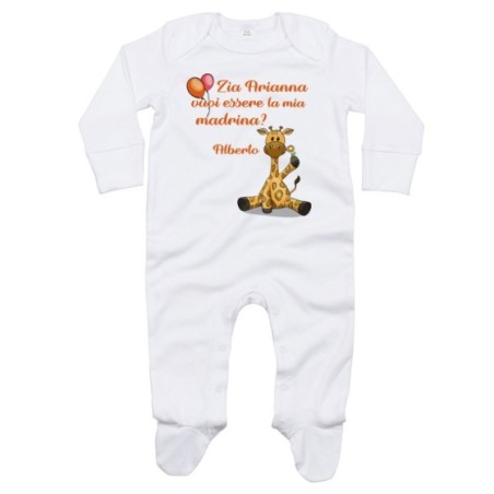 Tutina neonato personalizzata  nome e giraffa vuoi essere...