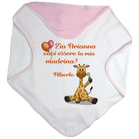 Accappatoio neonato personalizzato  nome e giraffa vuoi...