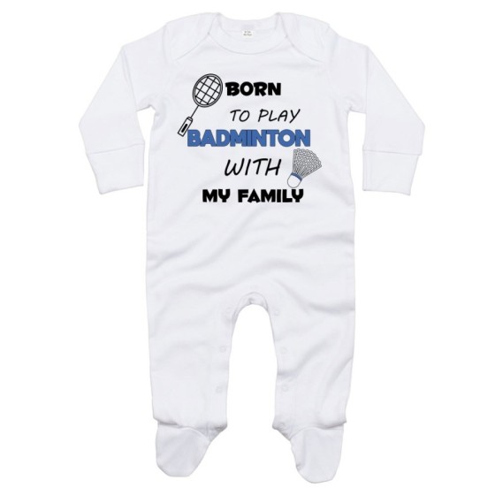 Tutina neonato born to play badminton with my family Per la famiglia