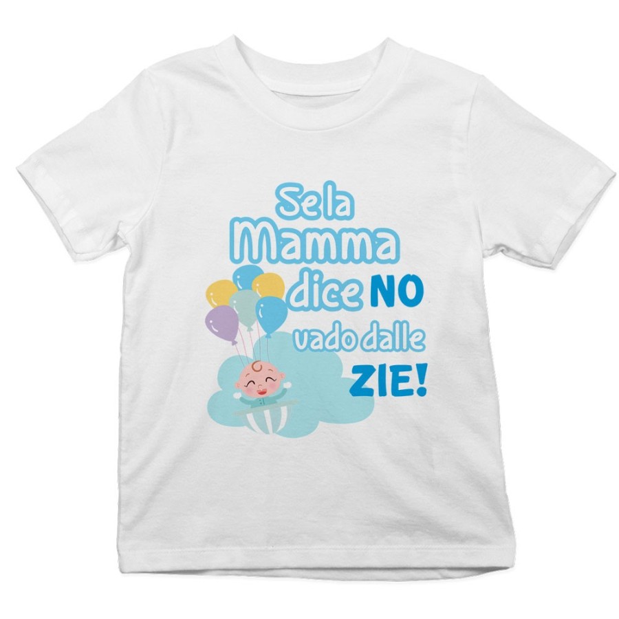 T-shirt bambino personalizzabile  nome se la mamma dice di no vado dallo zio dagli zii Per gli zii