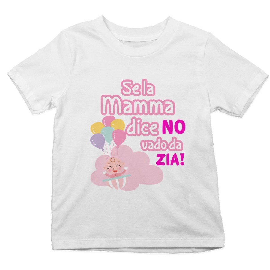 T-shirt bambino personalizzabile  nome se la mamma dice di no vado dallo zio dagli zii Per gli zii