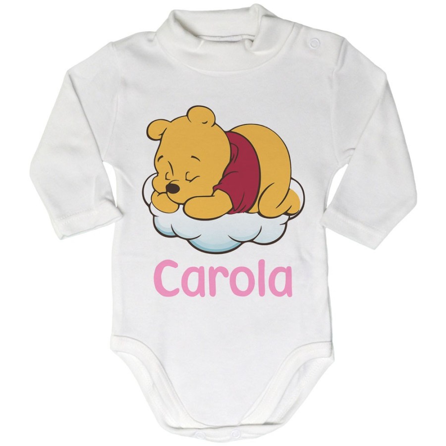Body lupetto neonato personalizzato con nome sleeping winnie Cartoon