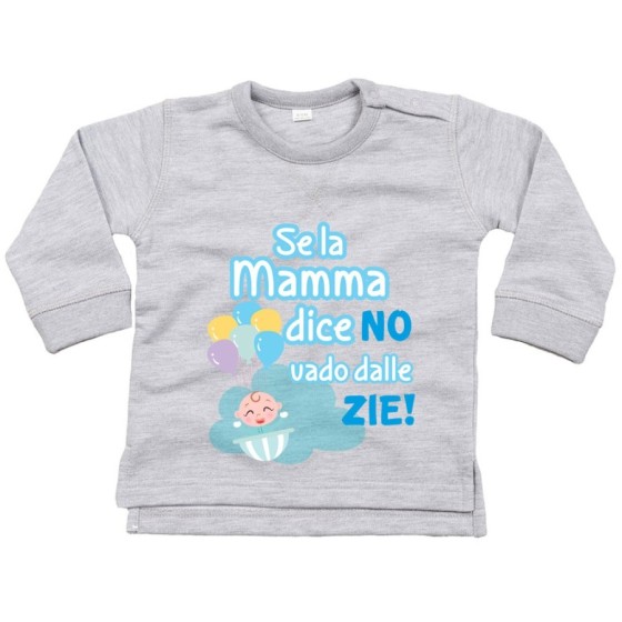 Felpa neonato personalizzabile  nome se la mamma dice di no vado dallo zio dagli zii Per gli zii