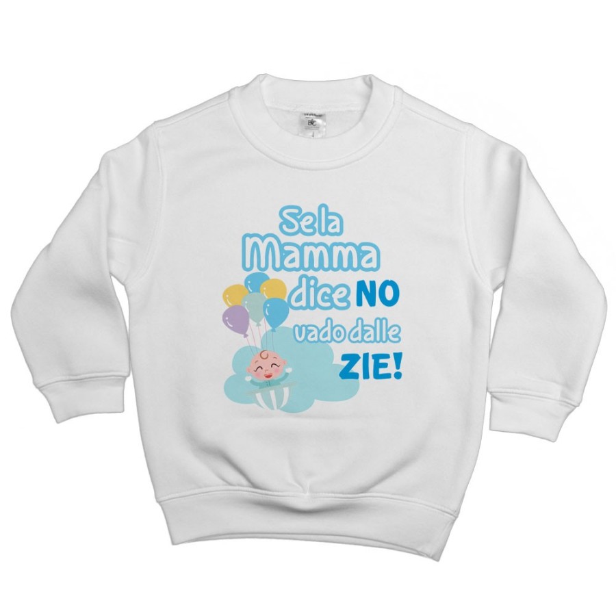 Felpa bambino personalizzabile  nome se la mamma dice di no vado dallo zio dagli zii Per gli zii