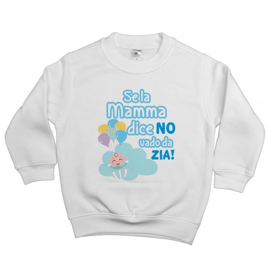 Felpa bambino personalizzabile  nome se la mamma dice di no vado dallo zio dagli zii Per gli zii