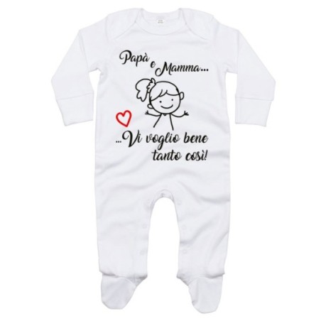 Tutina neonato papà e mamma vi voglio bene tanto così