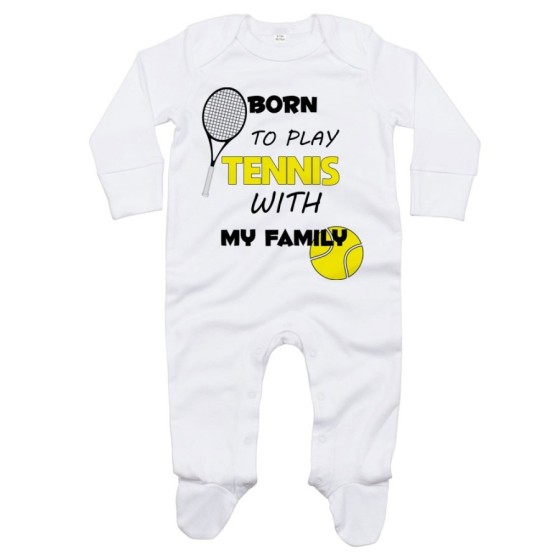 Tutina neonato born to play tennis with my family Per la famiglia