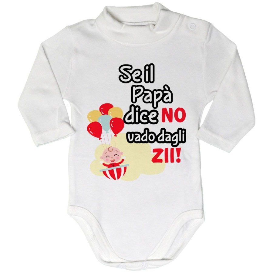 Body lupetto neonato personalizzabile  nome se il papà dice di no vado dallo zio dagli zii Per gli zii