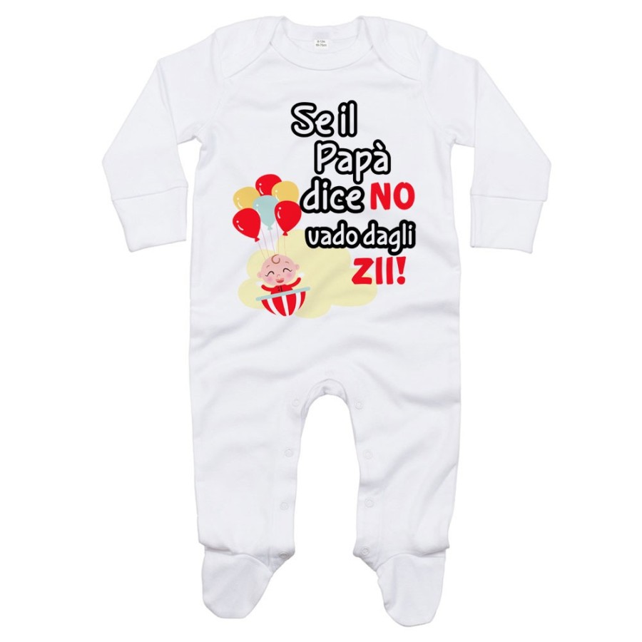 Tutina neonato personalizzabile  nome se il papà dice di no vado dallo zio dagli zii Per gli zii