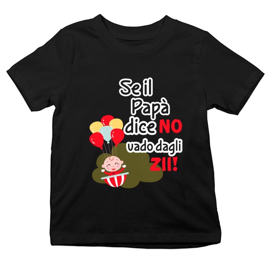 T-shirt bambino personalizzabile  nome se il papà dice di no vado dallo zio dagli zii Per gli zii