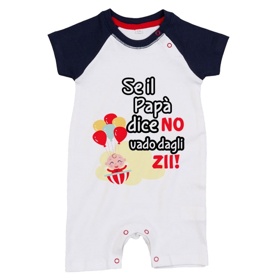 Pagliaccetto neonato personalizzabile  nome se il papà dice di no vado dallo zio dagli zii Per gli zii