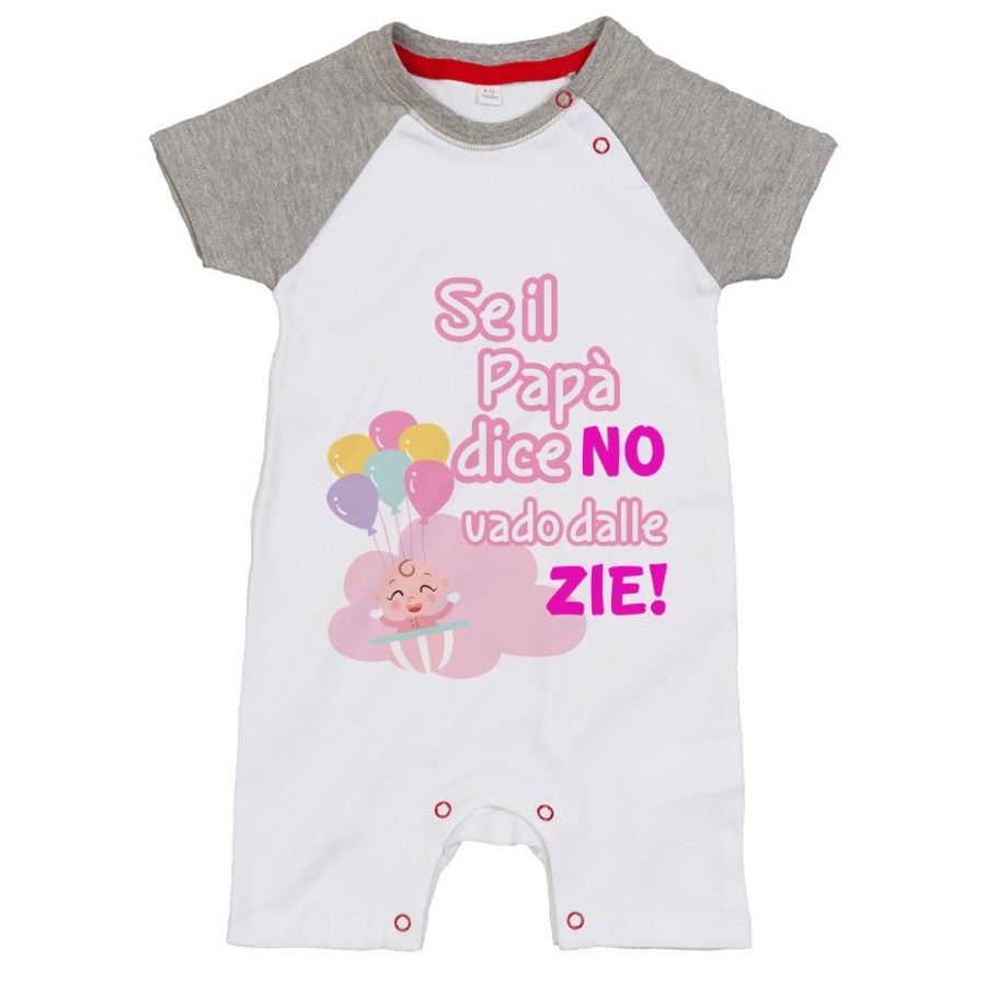 Pagliaccetto neonato personalizzabile  nome se il papà dice di no vado dallo zio dagli zii Per gli zii