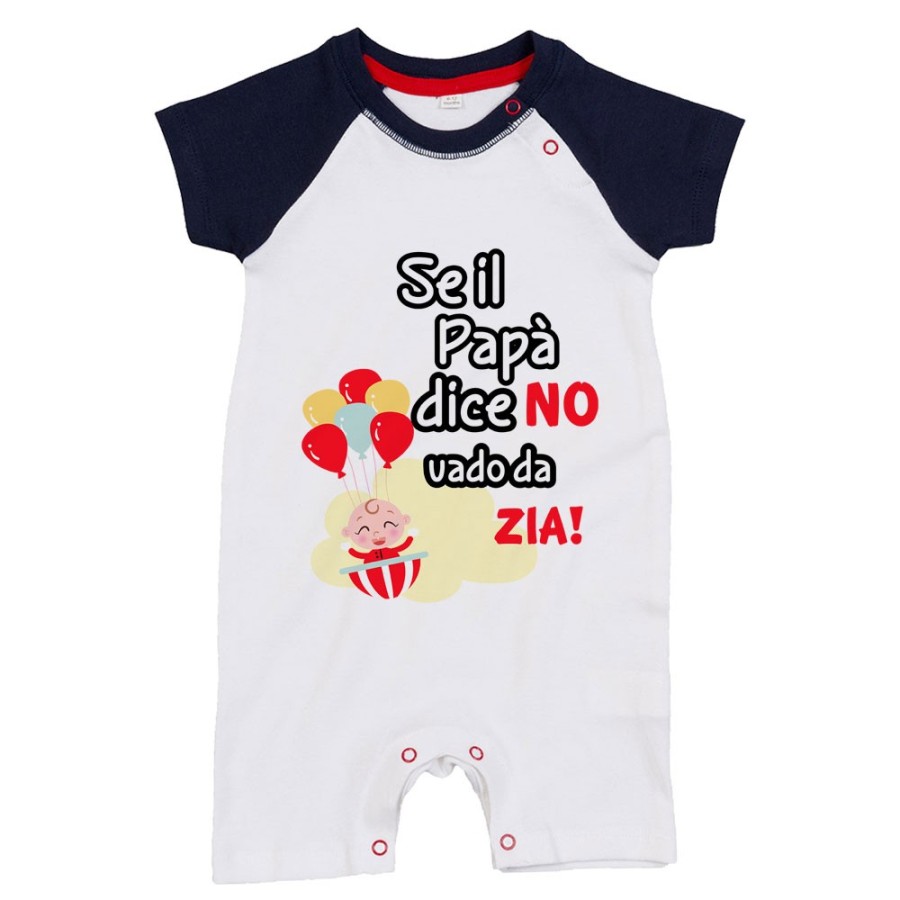Pagliaccetto neonato personalizzabile  nome se il papà dice di no vado dallo zio dagli zii Per gli zii