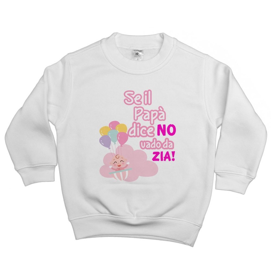 Felpa bambino personalizzabile  nome se il papà dice di no vado dallo zio dagli zii Per gli zii