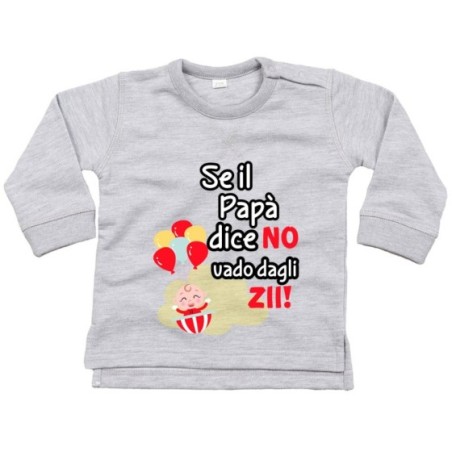 Felpa neonato personalizzabile  nome se il papà dice di no vado dallo zio dagli zii Per gli zii