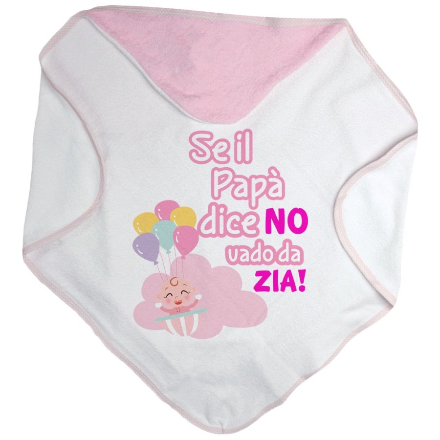 Accappatoio neonato personalizzabile  nome se il papà dice di no vado dallo zio dagli zii Per gli zii