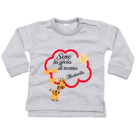Felpa neonato personalizzata con nome sono la gioia di...