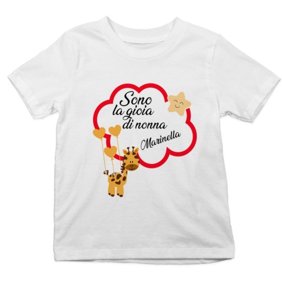 T-shirt bambino personalizzata con nome sono la gioia di nonno dei nonni Per i nonni