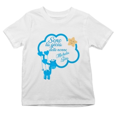 T-shirt bambino personalizzata con nome sono la gioia di nonno dei nonni Per i nonni
