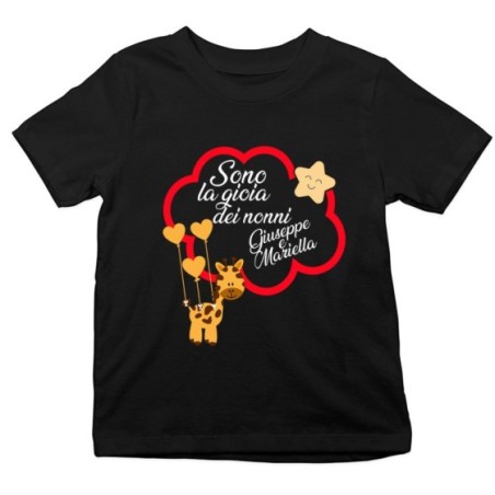 T-shirt bambino personalizzata con nome sono la gioia di nonno dei nonni Per i nonni